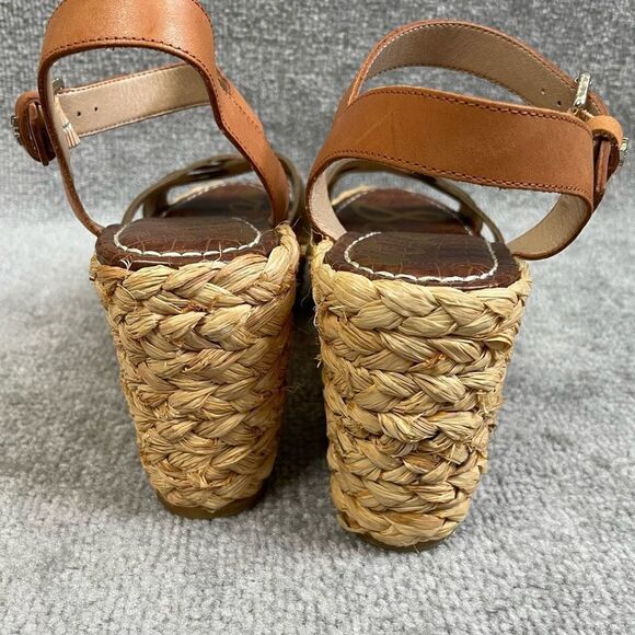 Sam Edelman Darline Platform Wedge Sandal Leather Woven Heel Size 9US - Picture 4 of 6